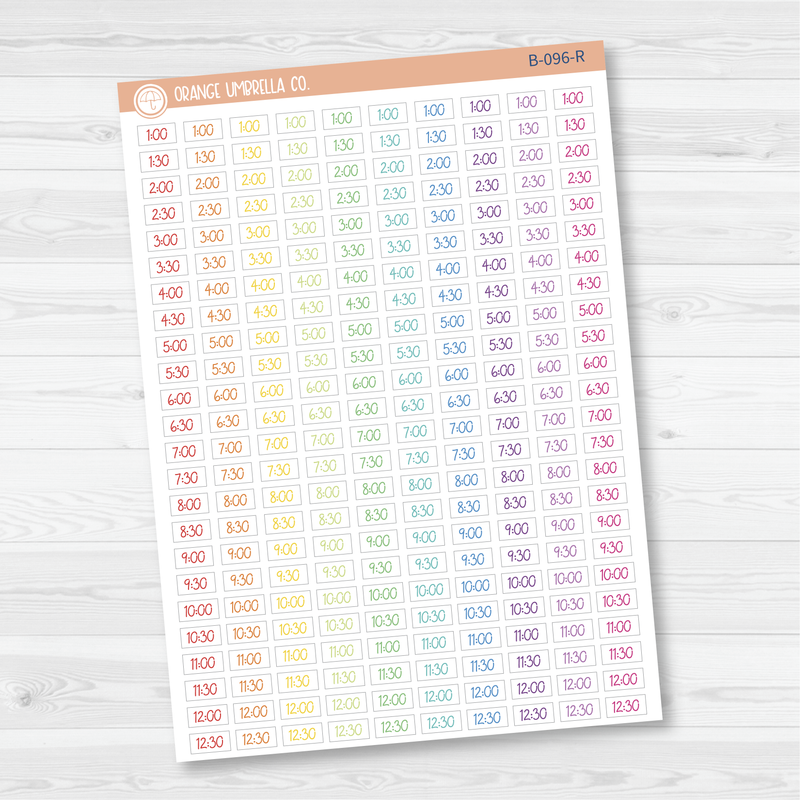 Time - 30 Minute/Half Hour Script Planner Stickers | FC12 | B-096