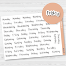 Day of the Week Header Julie's Plans Script Planner Stickers | JF | B-099-B