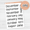 Month Name Header Jen Plans Script Planner Stickers | FJP | B-100-B