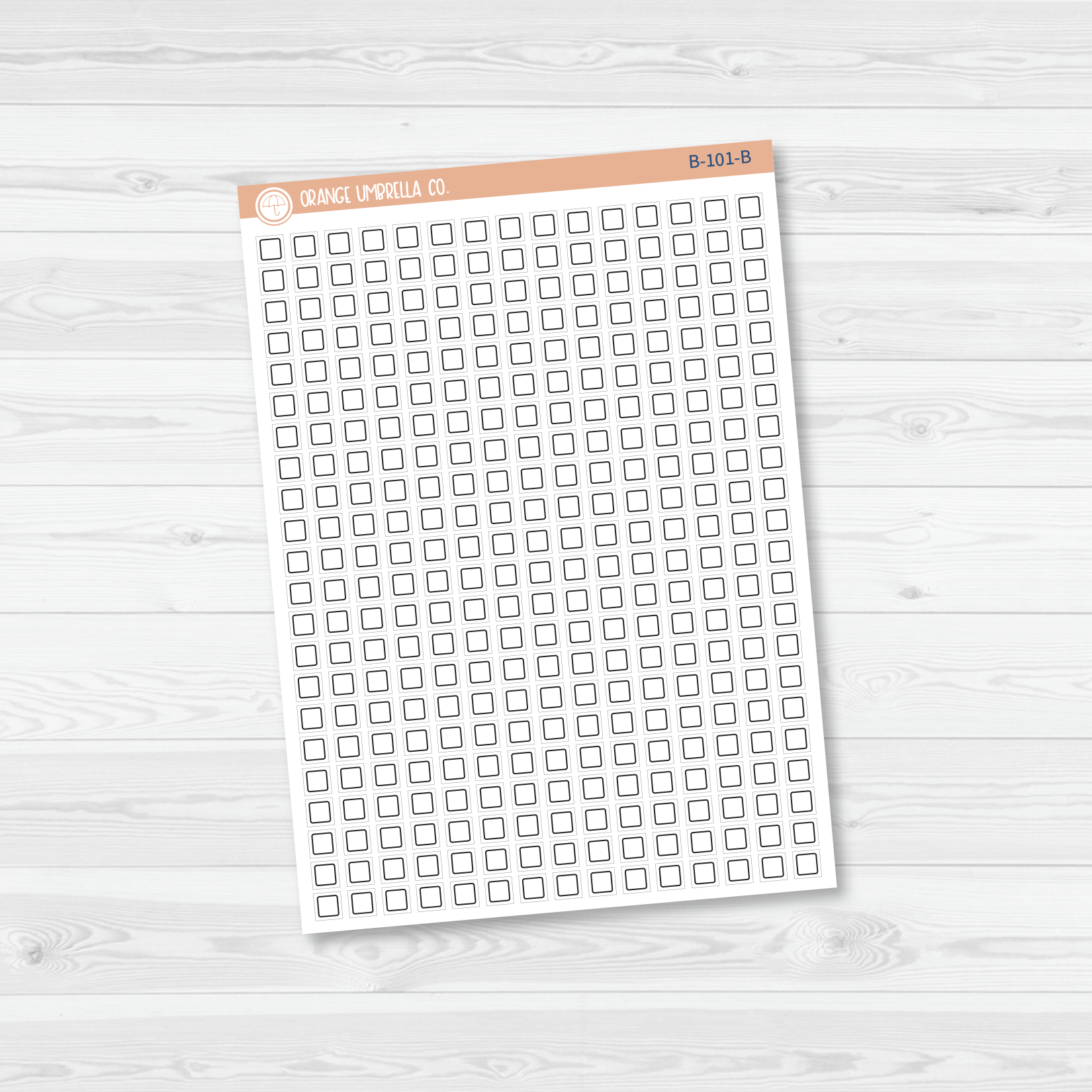 Checkbox - Individual Single Color Coding Planner Stickers | Square | B-101