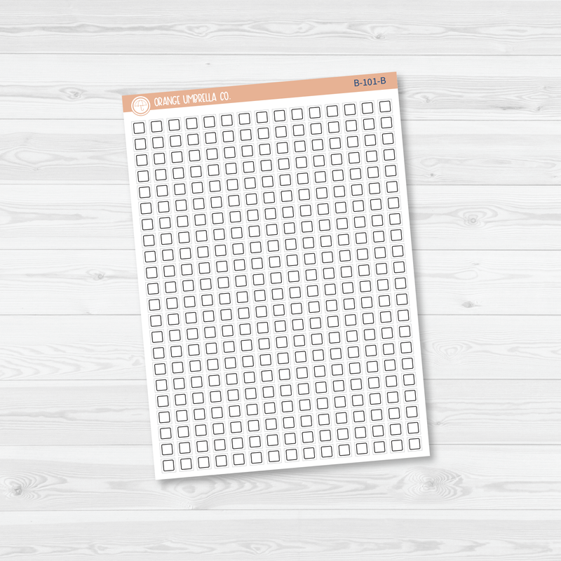 Checkbox - Individual Single Color Coding Planner Stickers | Square | B-101
