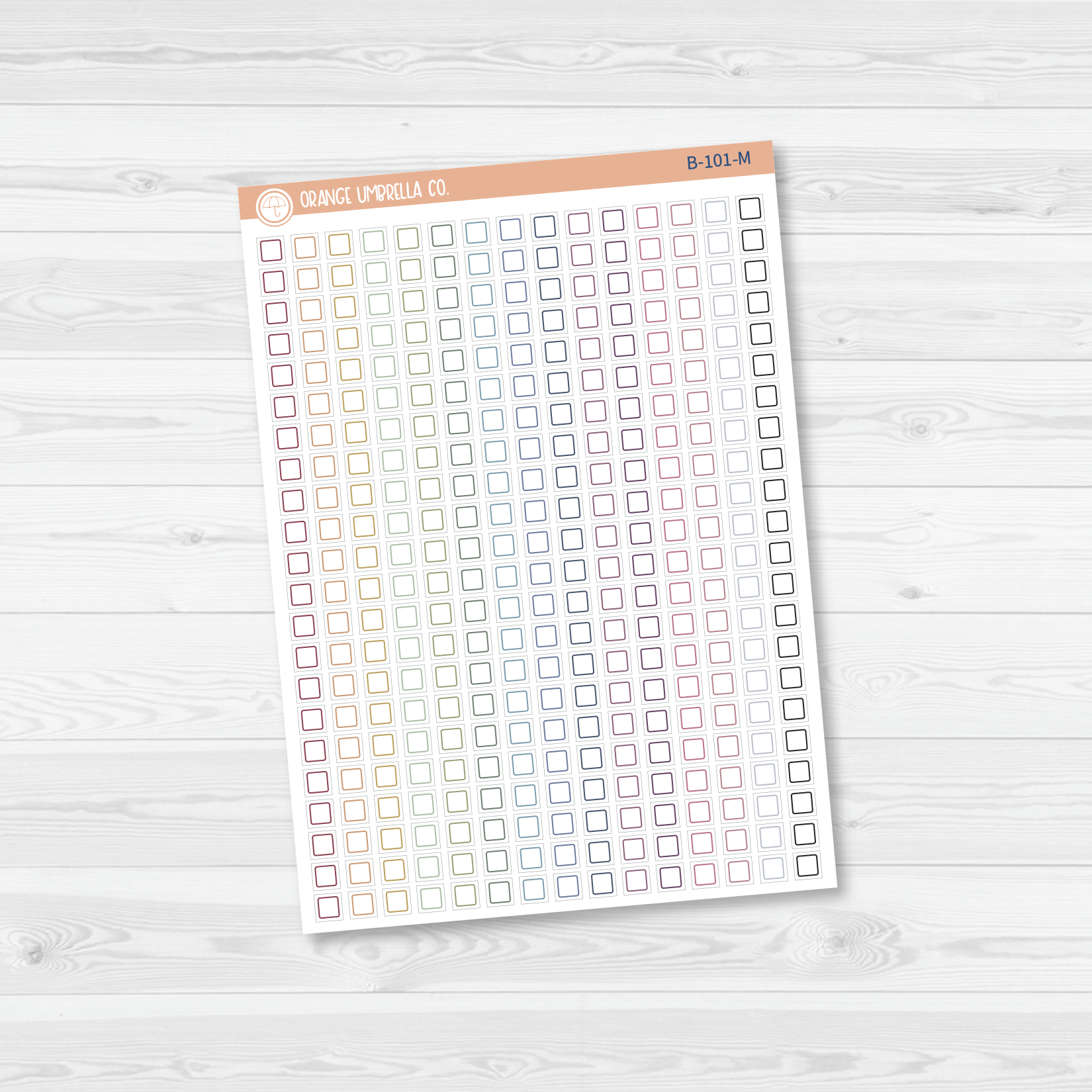 Checkbox - Individual Single Color Coding Planner Stickers | Square | B-101