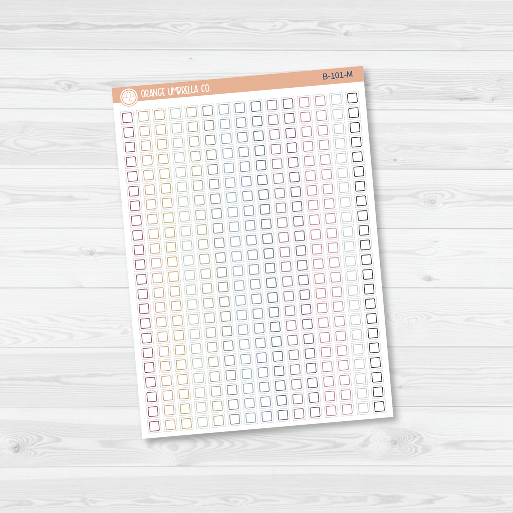 Sticker Chart Checkboxes Checkbox - Individual Single Color Coding Planner Stickers | Square