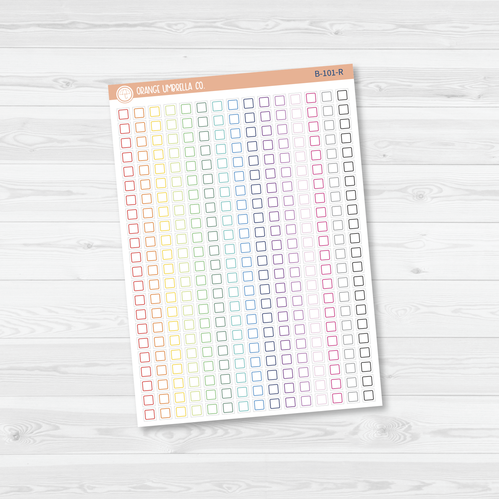 Checkbox - Individual Single Color Coding Planner Stickers | Square | B-101