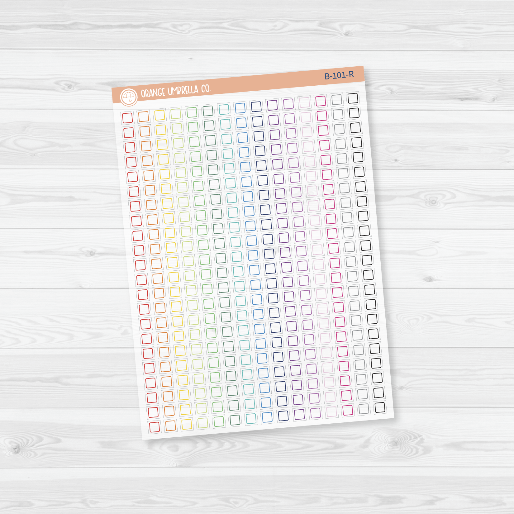 Year At A Glance Calendar Color Coding Planner Stickers | Square Clear Matte | B-101-CM