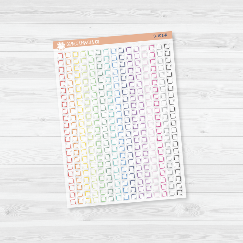 Year At A Glance Calendar Color Coding Planner Stickers | Square Clear Matte | B-101-CM