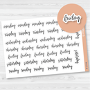 Days of the Week Stickers | Script Planner Headers | F7 | B-117-B