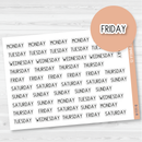 Day of the Week Header Script Planner Stickers | F9 | B-121-B