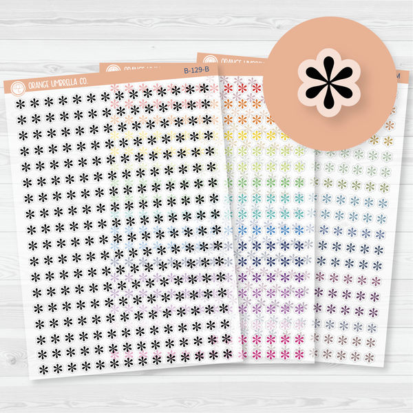Asterisk Icon Planner Stickers | Muted Rainbow Clear Matte | B-129-CM