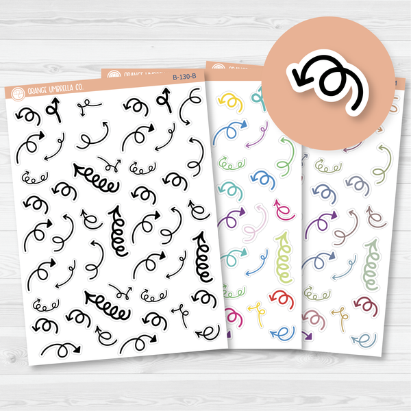 Arrows - Coils/Springy Planner Stickers | B-130