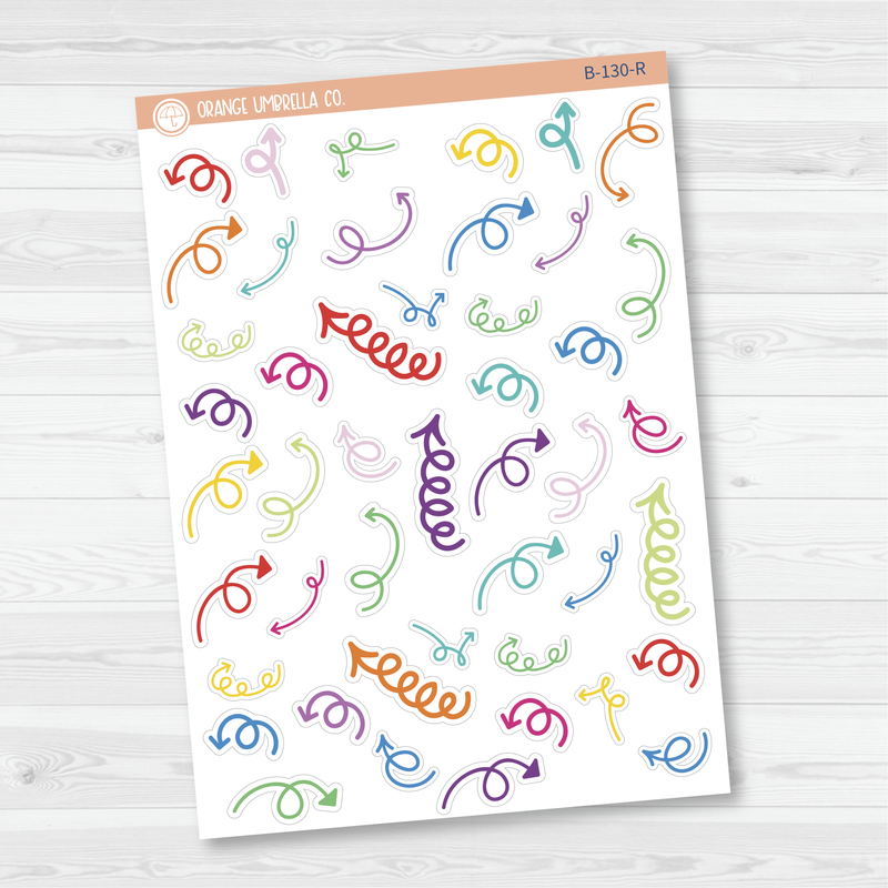 Arrows - Coils/Springy Planner Stickers | B-130