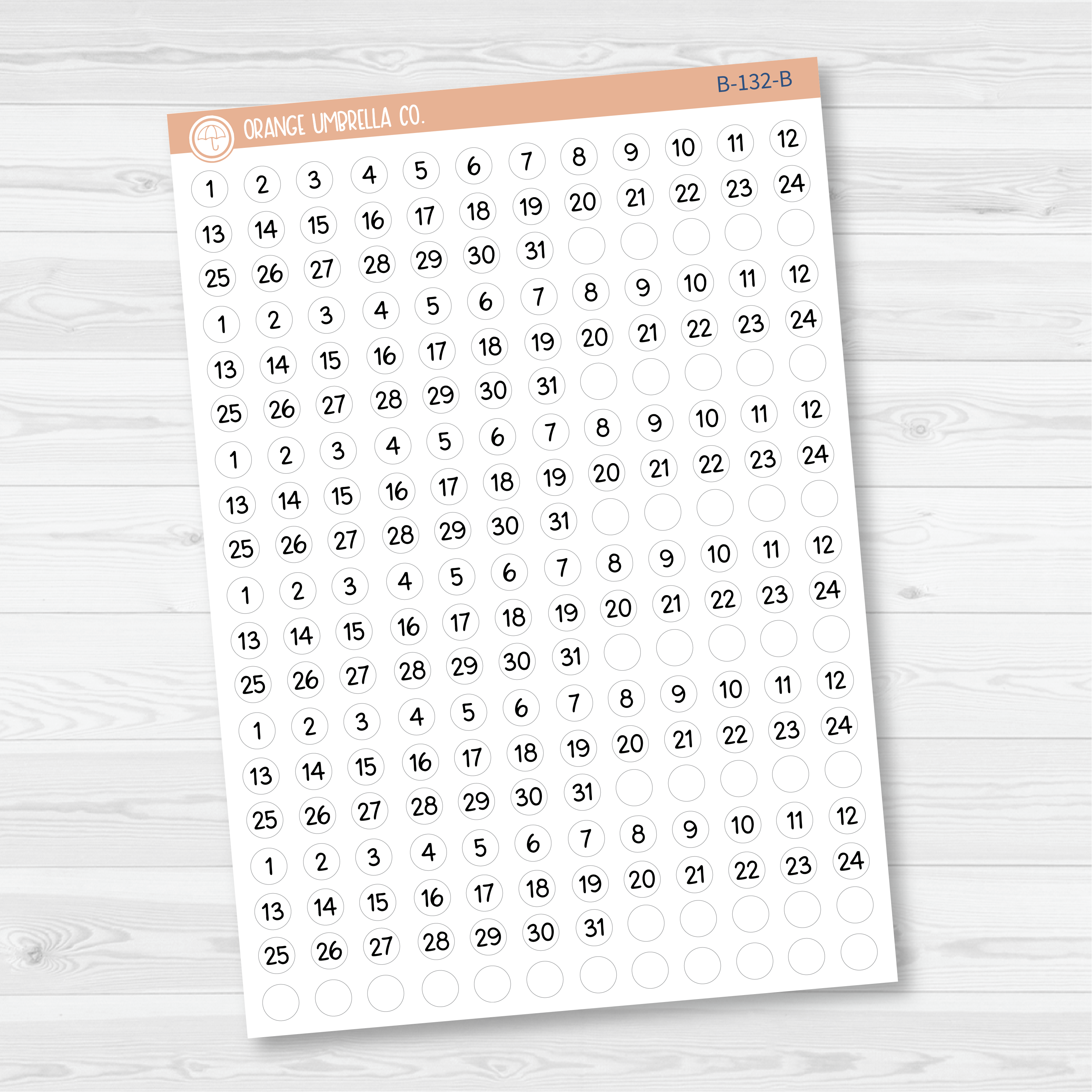 6 Months of Mini Date Dot Covers Planner Stickers | F16 Script | B-131-132-B