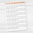 6 Months of Mini Date Dot Covers Planner Stickers | F16 Script | B-131-132-B