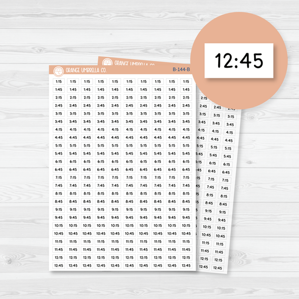 Time - Quarter and 3-Quarter Hour Script Planner Stickers | F16 Script | B-144-B