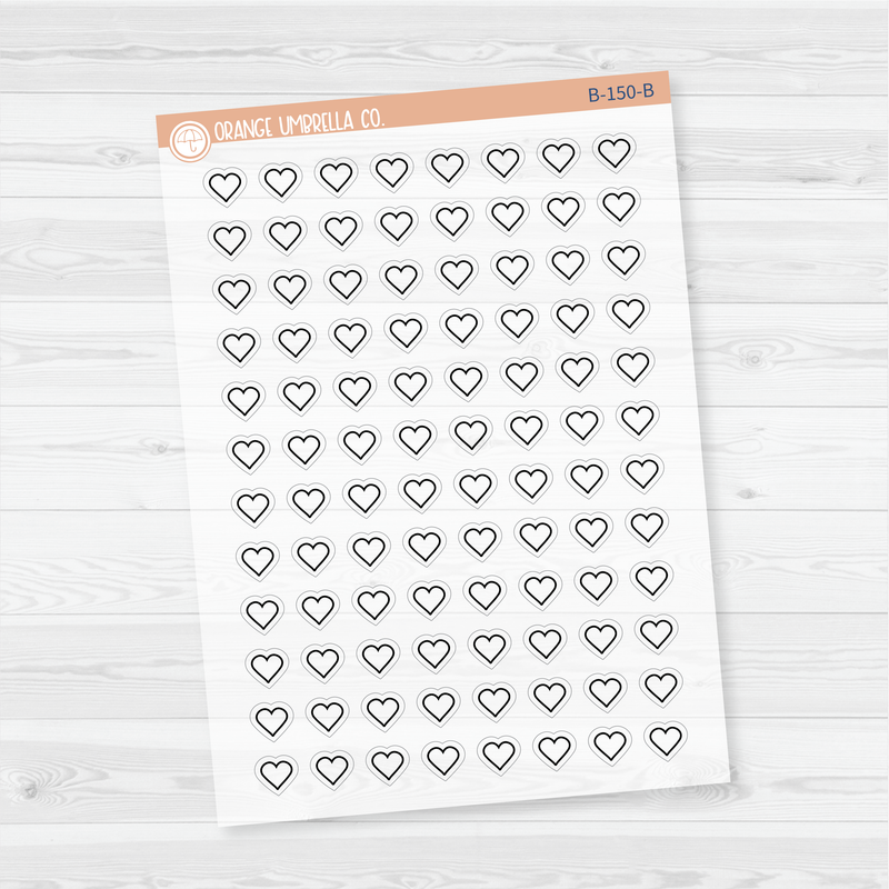 Heart Outline Planner Stickers | Clear Matte | B-150-CM