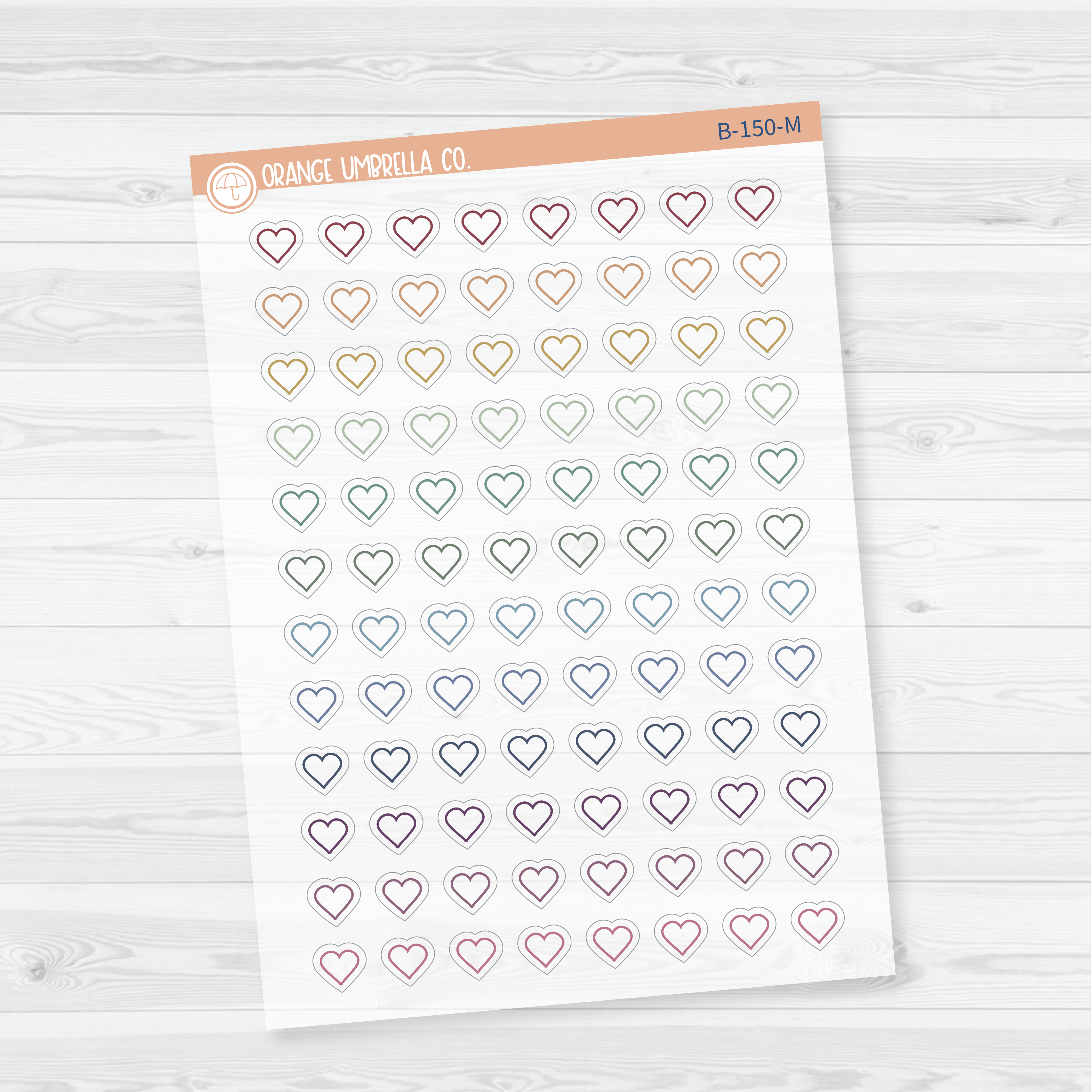 Heart Outline Planner Stickers | Clear Matte | B-150-CM