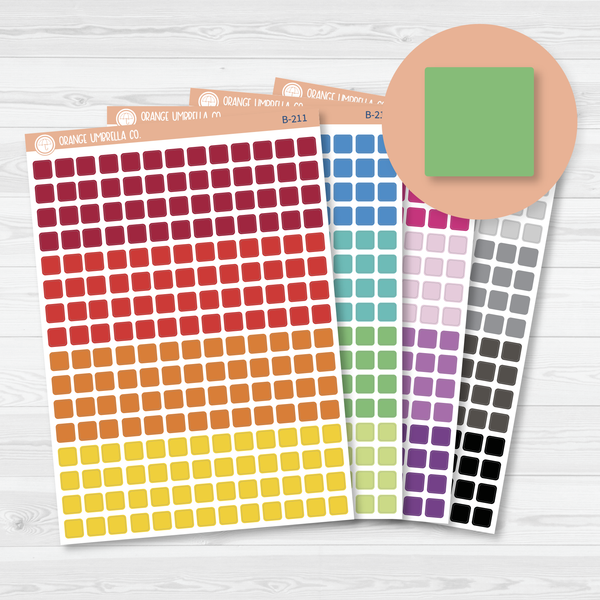 CLEARANCE | Square Dot - 7mm Planner Stickers | Brights | B-211-218 / 906-020