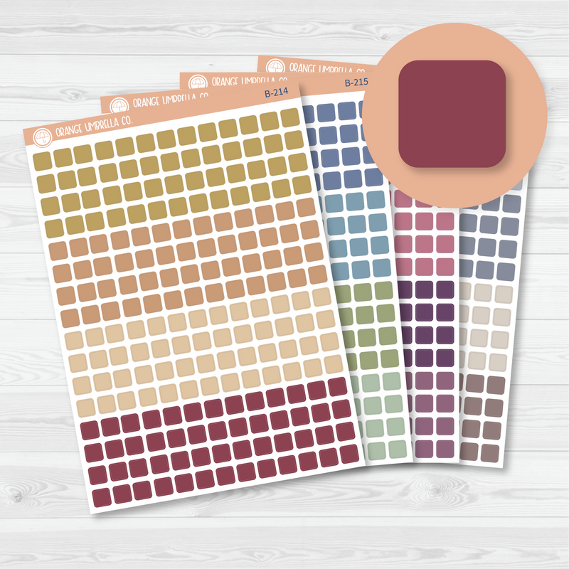 Square Dot - 7mm Planner Stickers | Muted | B-214-217 / 906-020