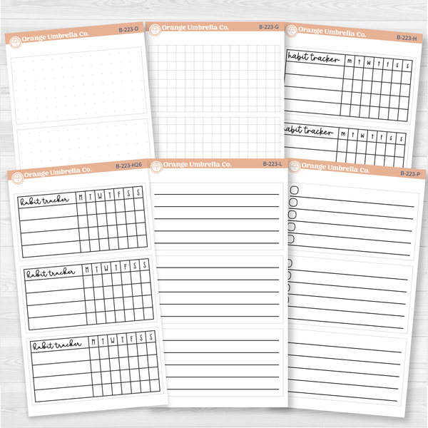 Weekly Dashboard Box Fillers for Erin Condren Planner Stickers | B-223