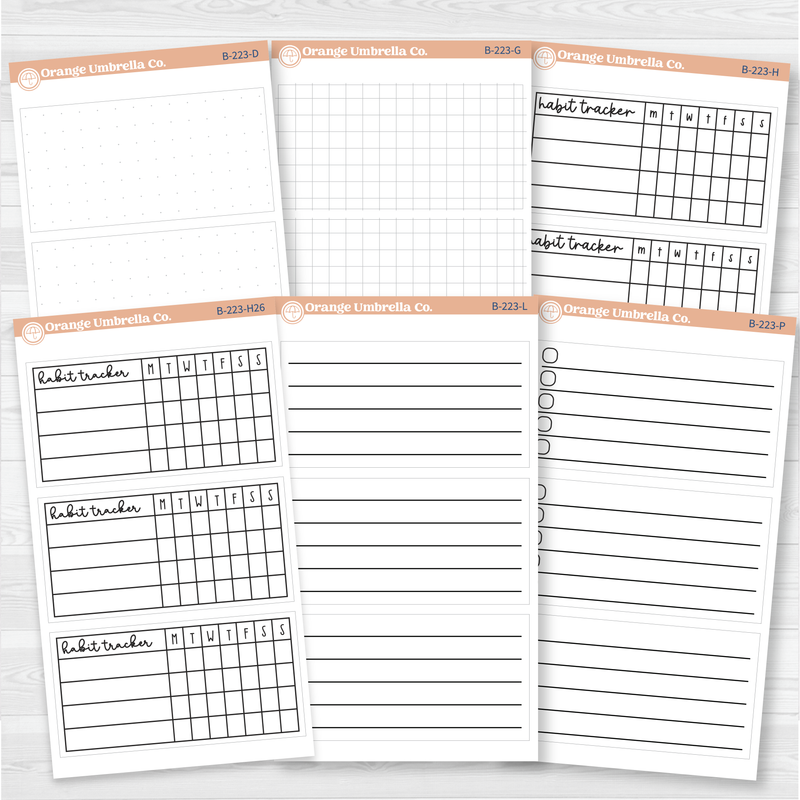 Weekly Dashboard Box Fillers for Erin Condren Planner Stickers | B-223