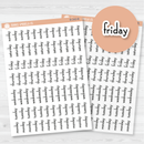 Days of the Week Planner Stickers | Print Weekday Headers | White & Clear Matte | F16 | B-243