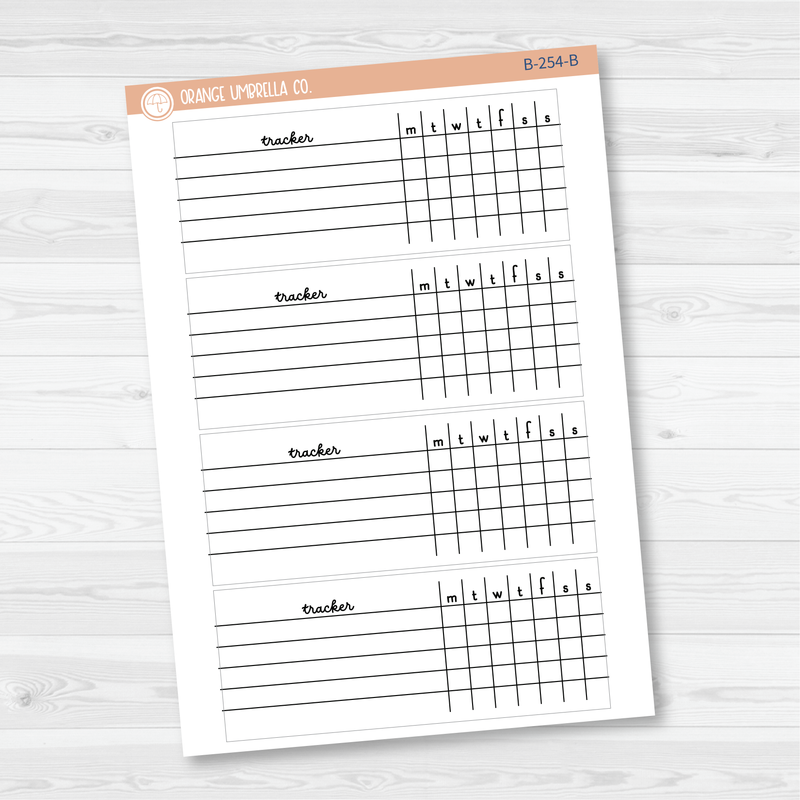 7x9 Vertical Priorities Habit Tracker Basic Planner Stickers | F16 | B-254-B