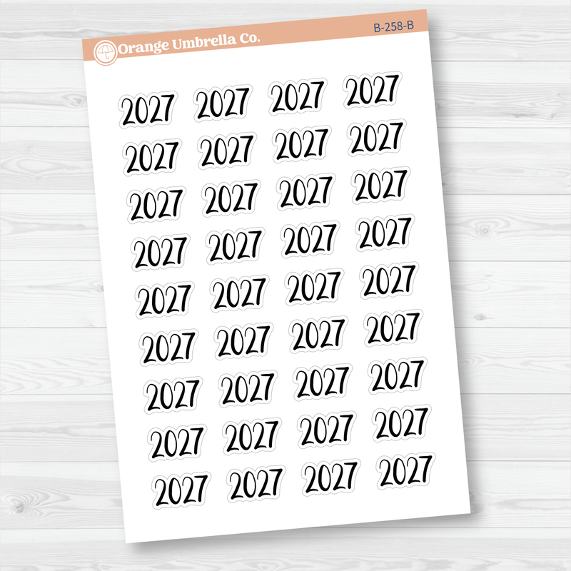 2027 Year Mini Script Planner Stickers | F2 | B-258