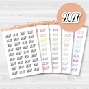2027 Year Mini Script Planner Stickers | F2 | B-258