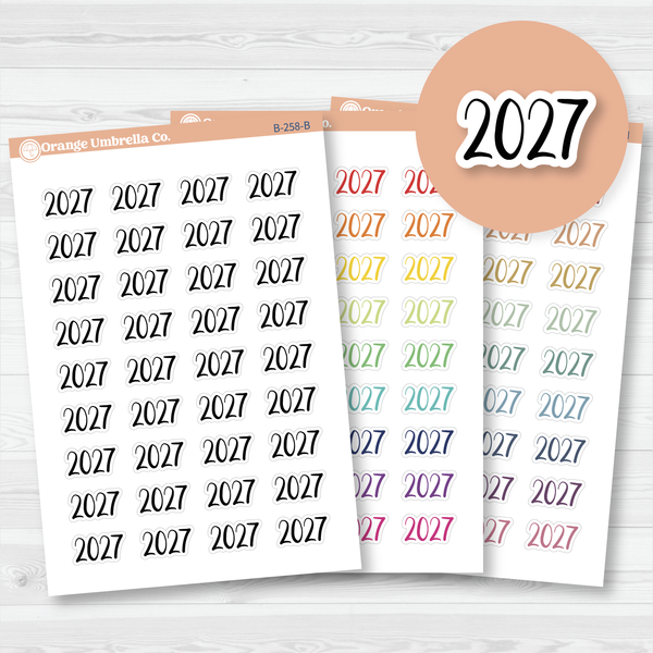 2027 Year Mini Script Planner Stickers | F2 | B-258