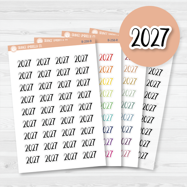 2027 Year Mini Script Planner Stickers | F2 | B-258