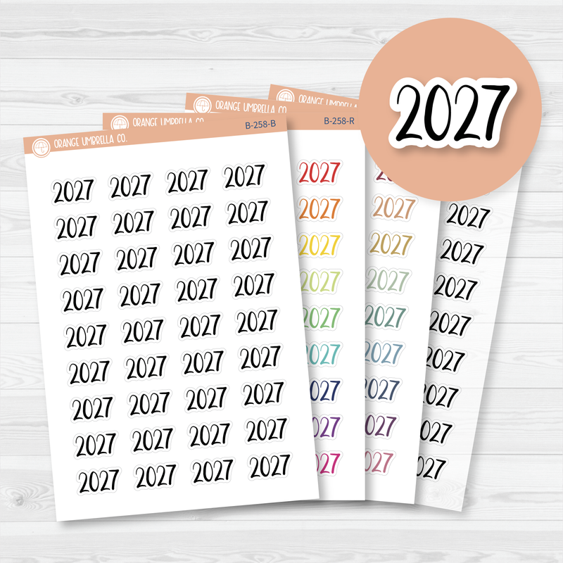 2027 Year Mini Script Planner Stickers | F2 | B-258