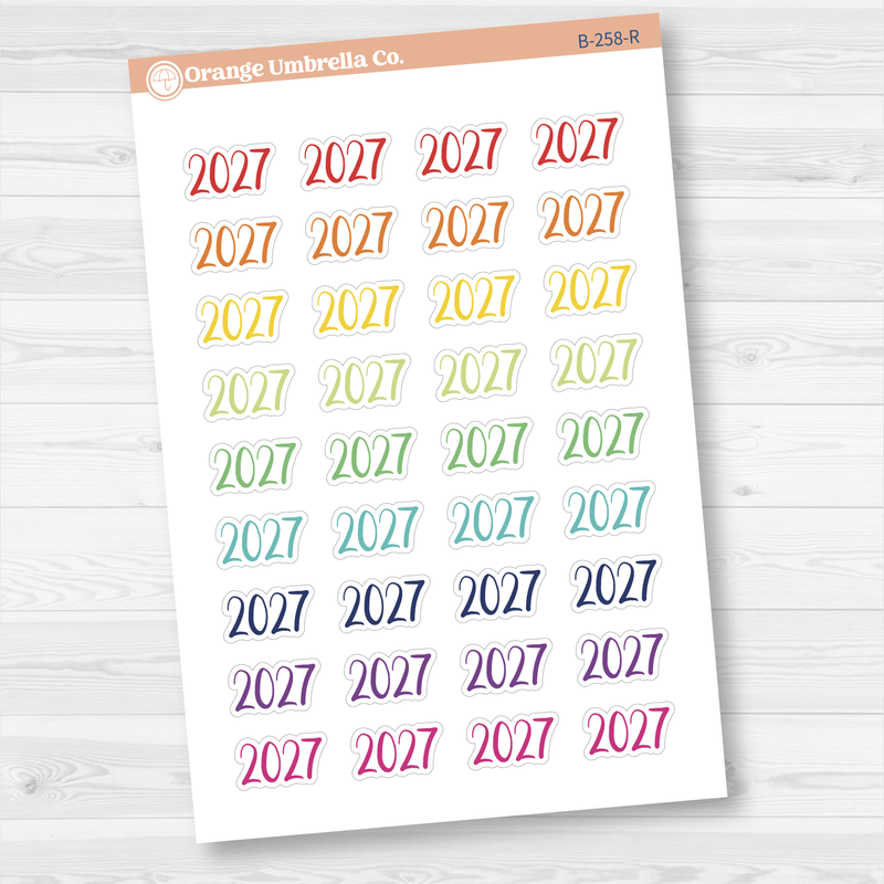 2027 Year Mini Script Planner Stickers | F2 | B-258