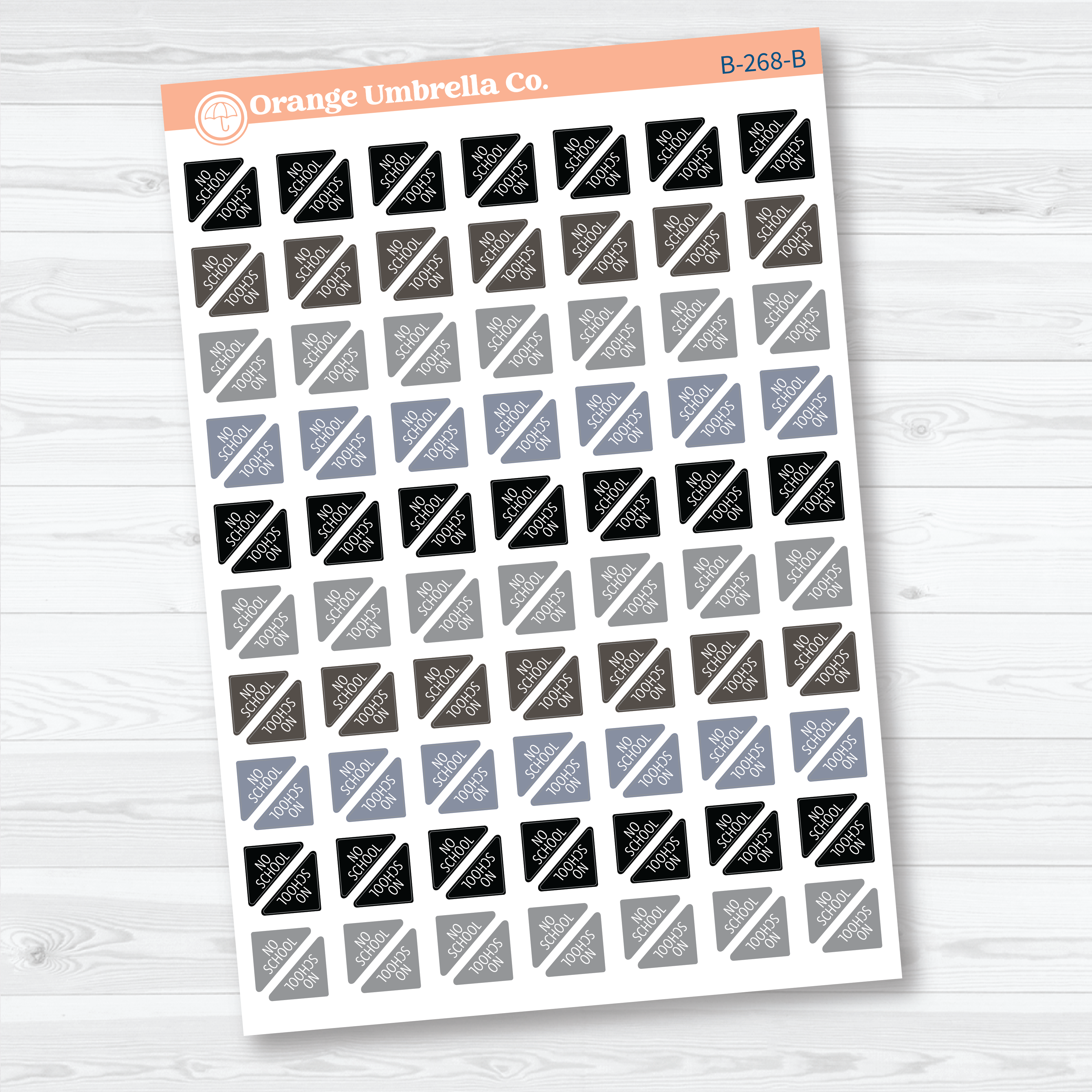 No School Mini Corner Planner Stickers | School Planner Stickers | B-268