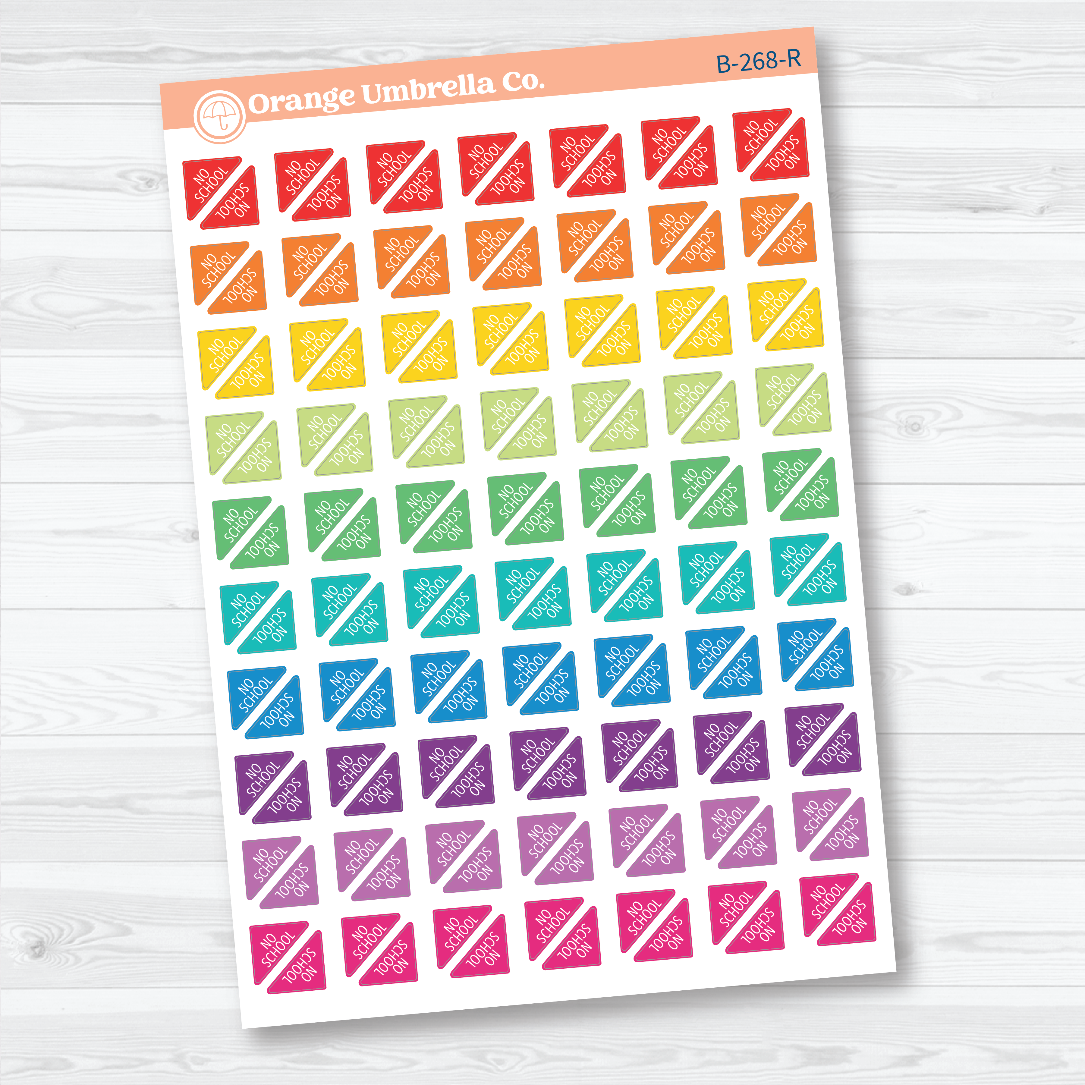 No School Mini Corner Planner Stickers | School Planner Stickers | B-268