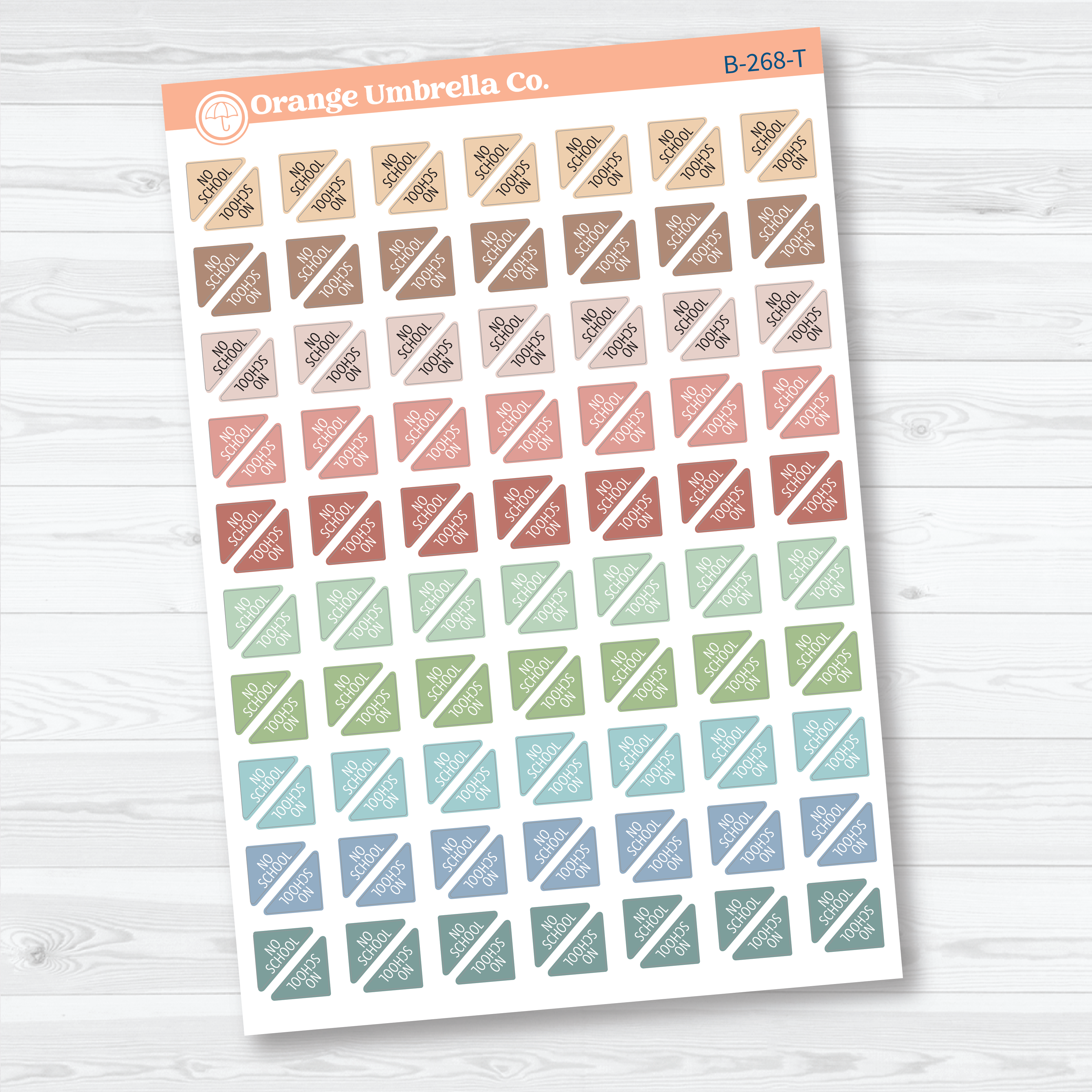 No School Mini Corner Planner Stickers | School Planner Stickers | B-268