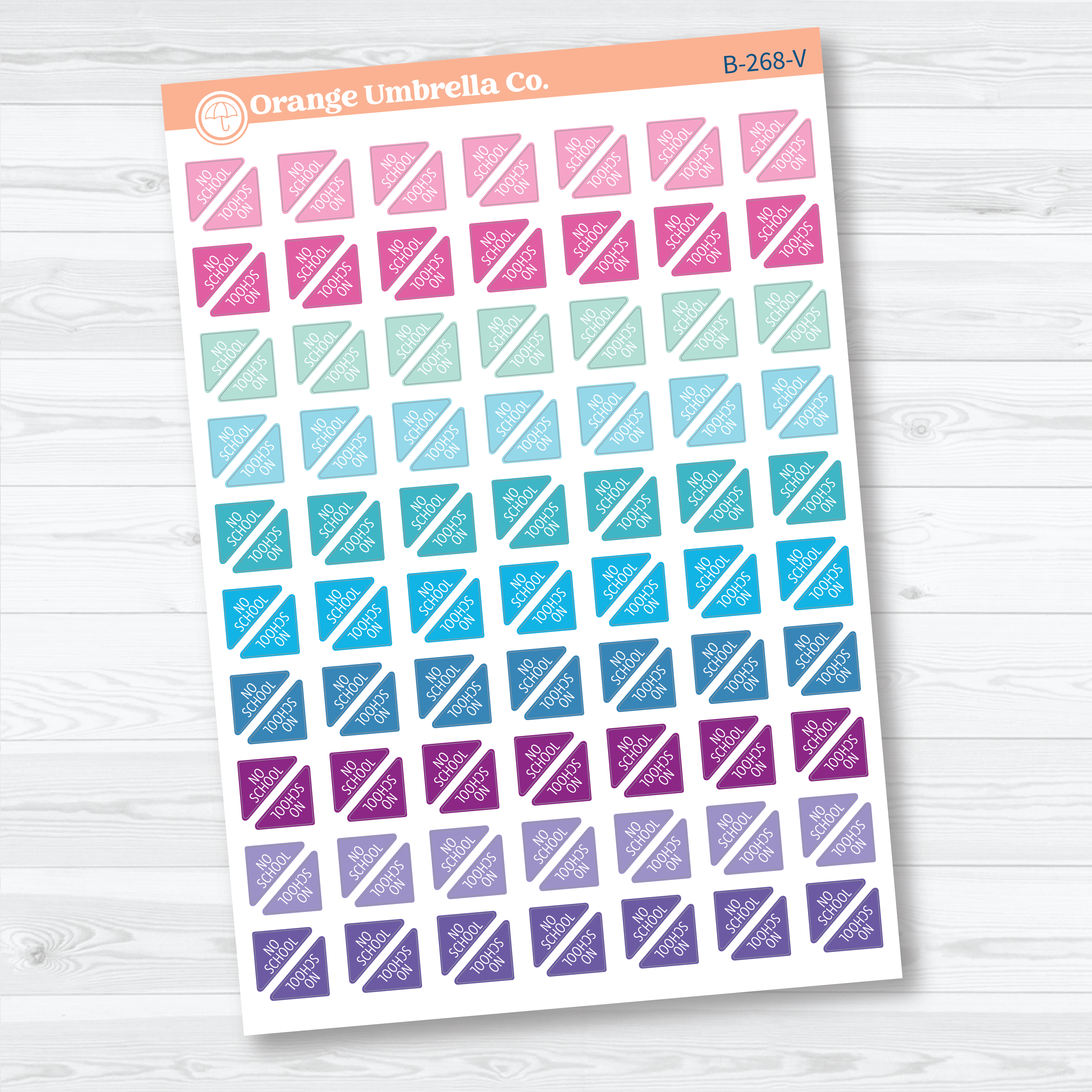 No School Mini Corner Planner Stickers | School Planner Stickers | B-268