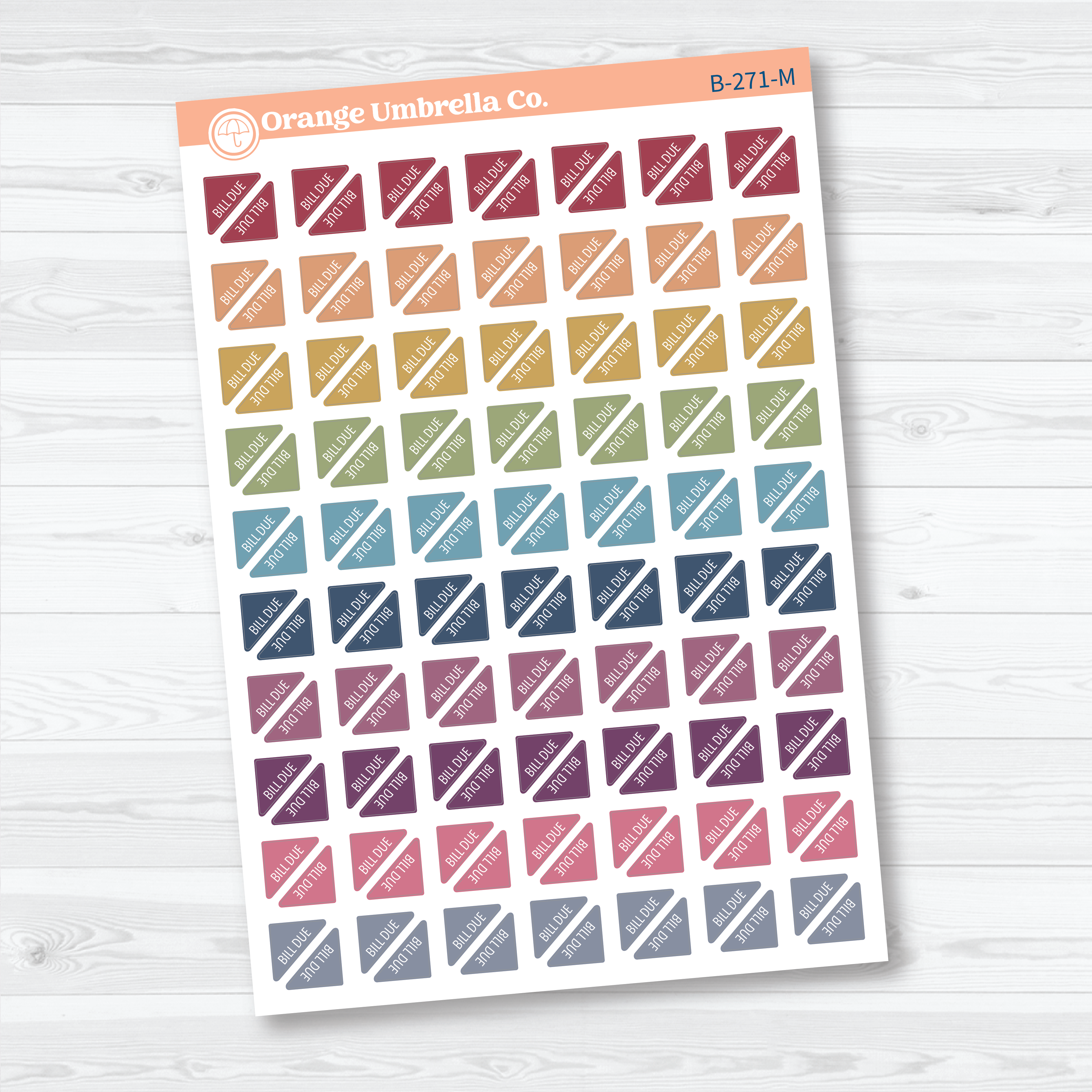 Bill Due Mini Corner Planner Stickers | Bill Planner Stickers | B-271