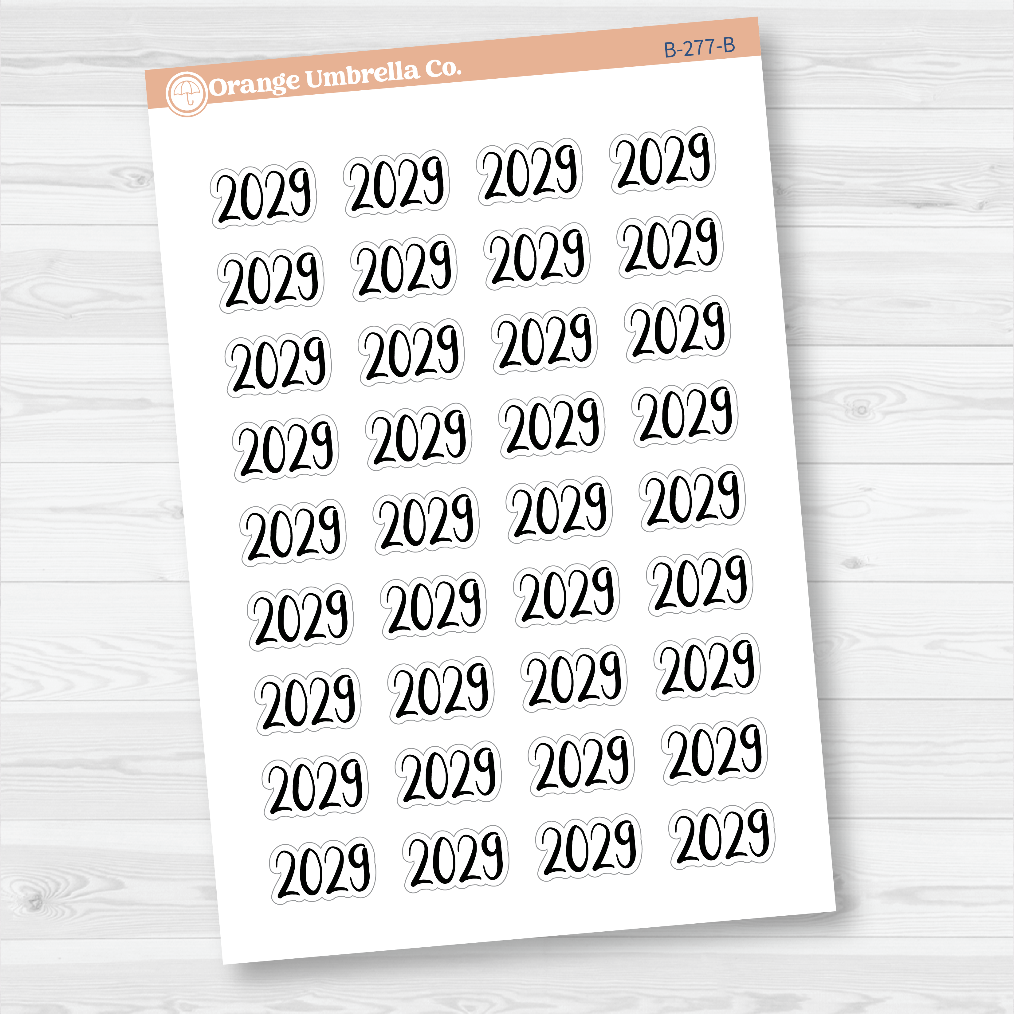 2029 Year Mini Script Planner Stickers | F2 | B-277