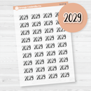 2029 Year Mini Script Planner Stickers | F2 | Clear Matte | B-277-BCM