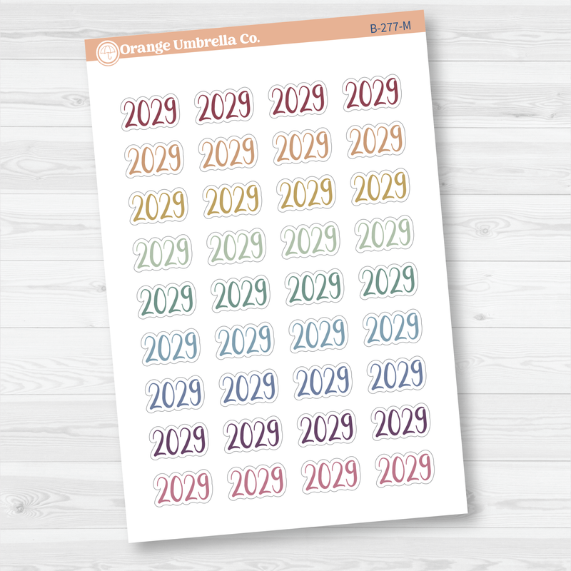 2029 Year Mini Script Planner Stickers | F2 | B-277