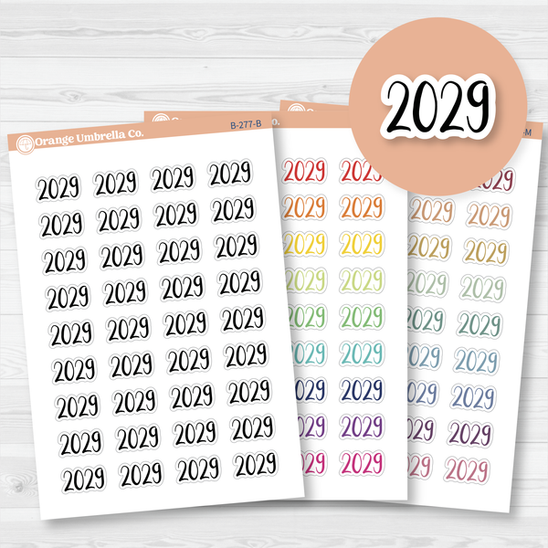 2029 Year Mini Script Planner Stickers | F2 | B-277