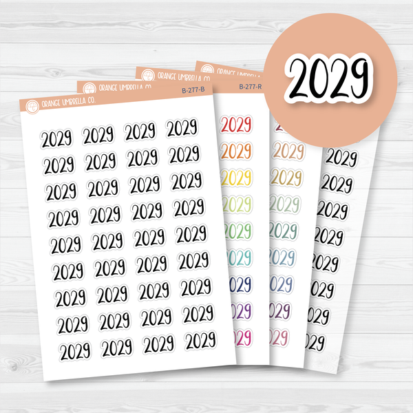 2029 Year Mini Script Planner Stickers | F2 | B-277