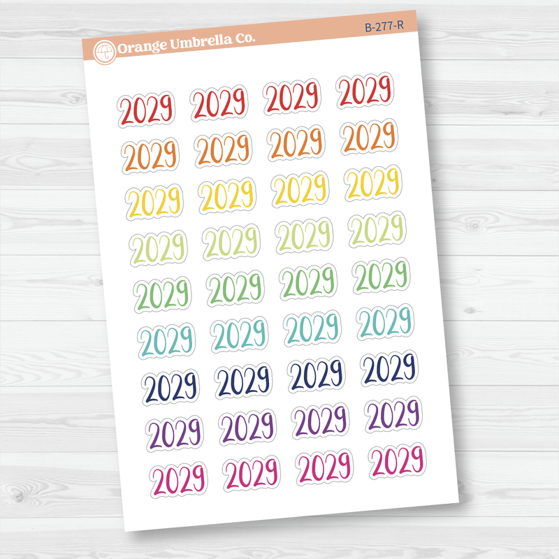 2029 Year Mini Script Planner Stickers | F2 | B-277