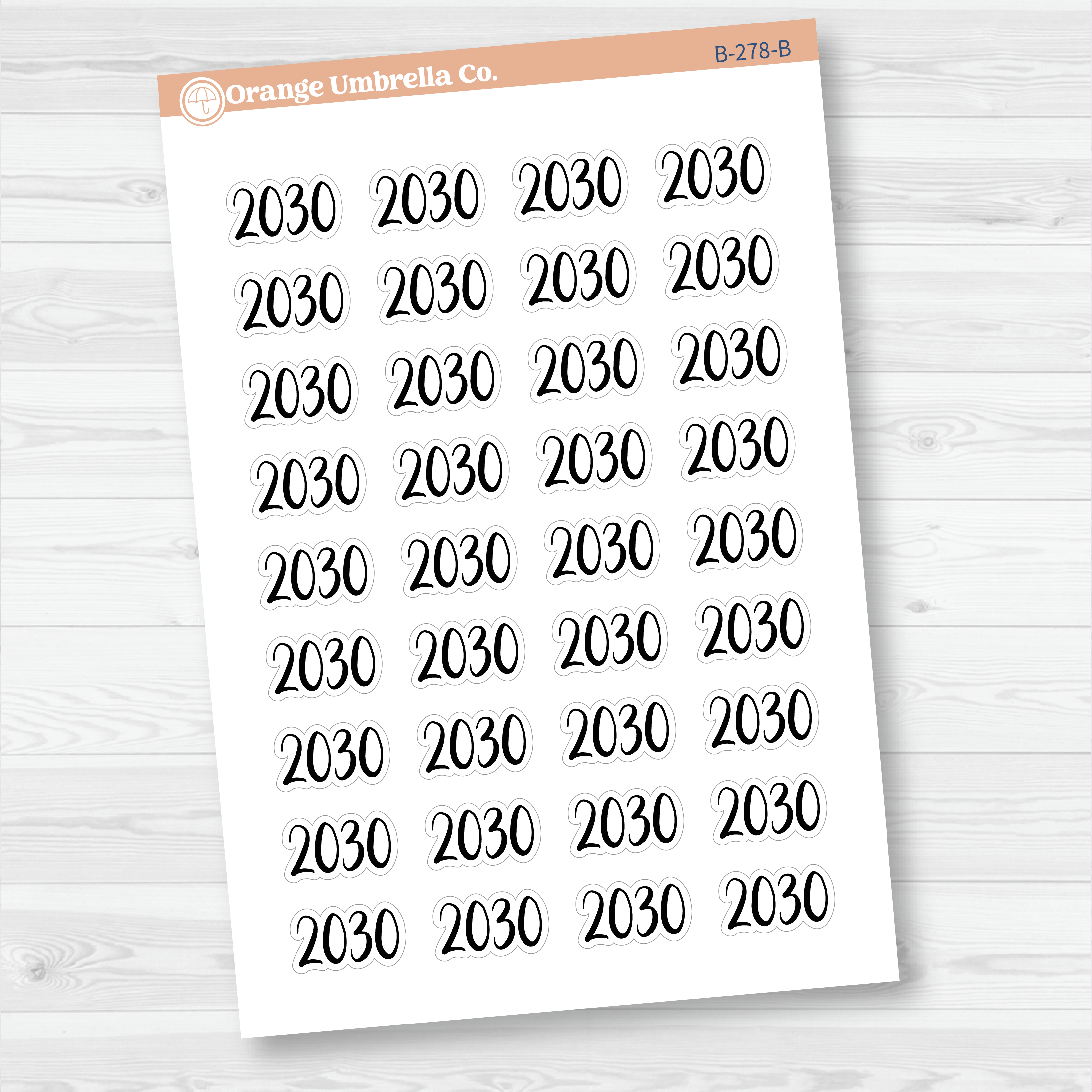 2030 Year Mini Script Planner Stickers | F2 | B-278