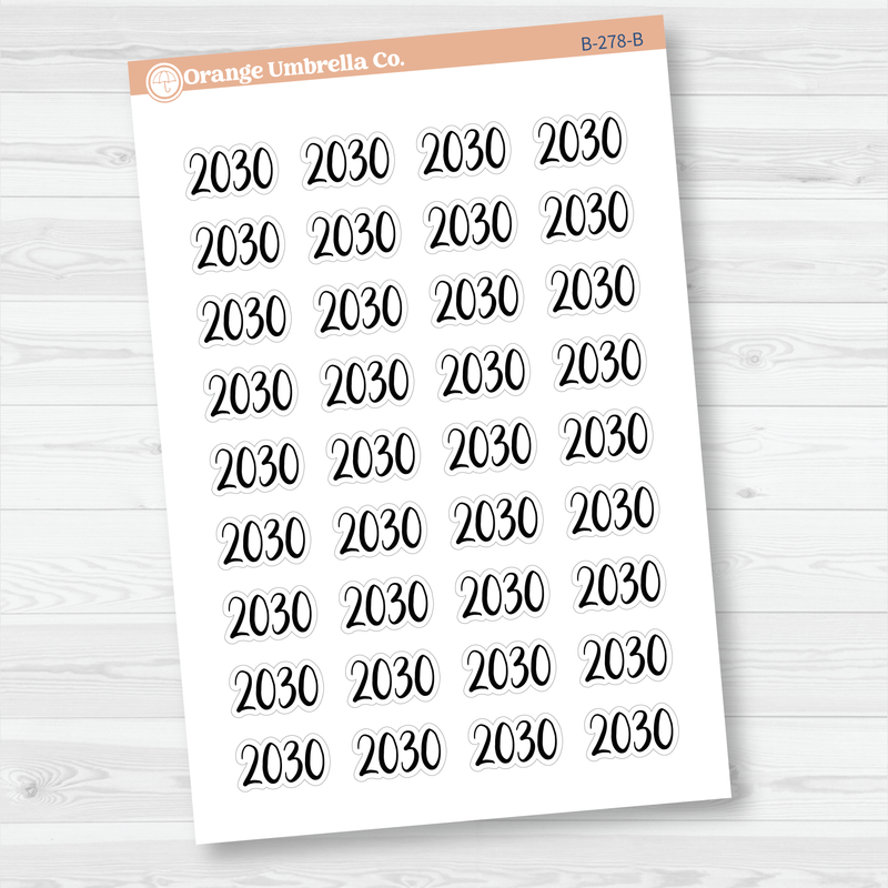 2030 Year Mini Script Planner Stickers | F2 | B-278