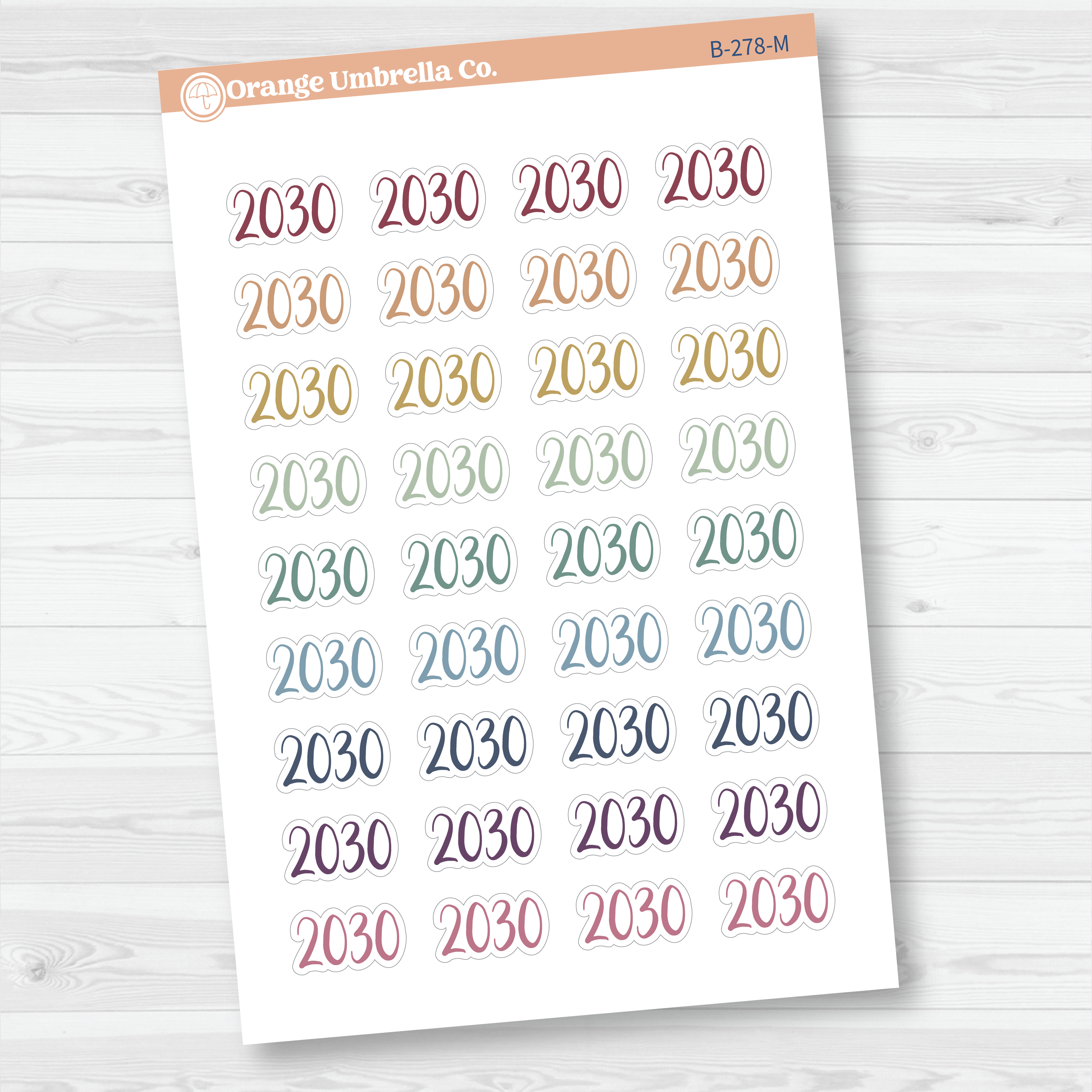 2030 Year Mini Script Planner Stickers | F2 | B-278
