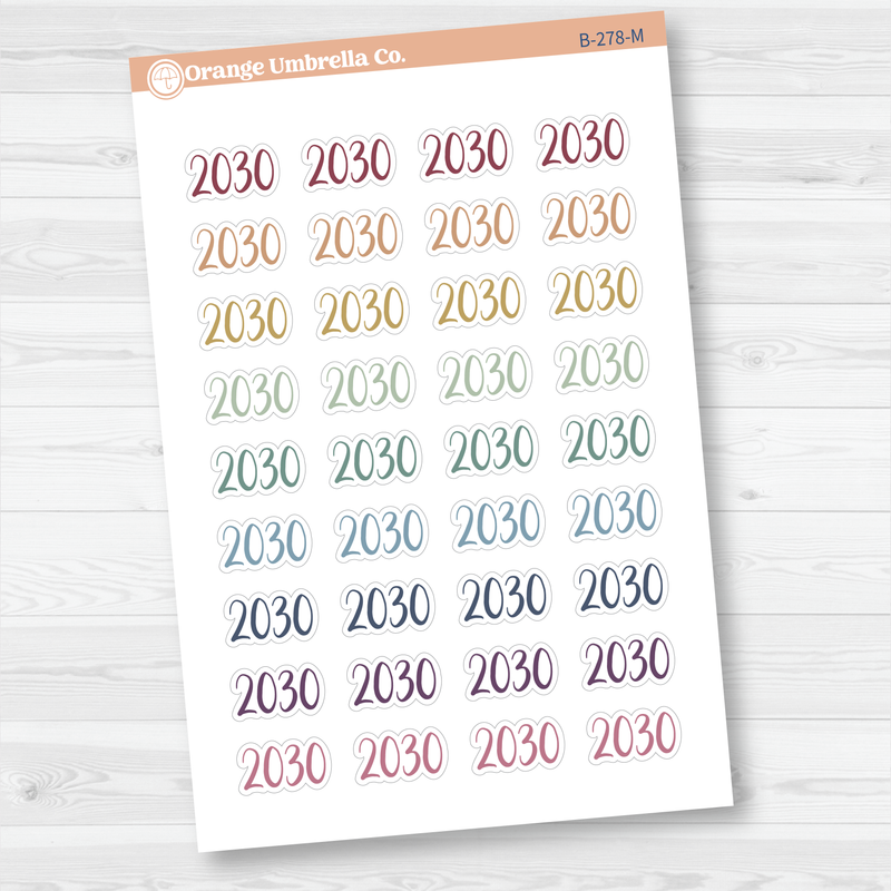 2030 Year Mini Script Planner Stickers | F2 | B-278