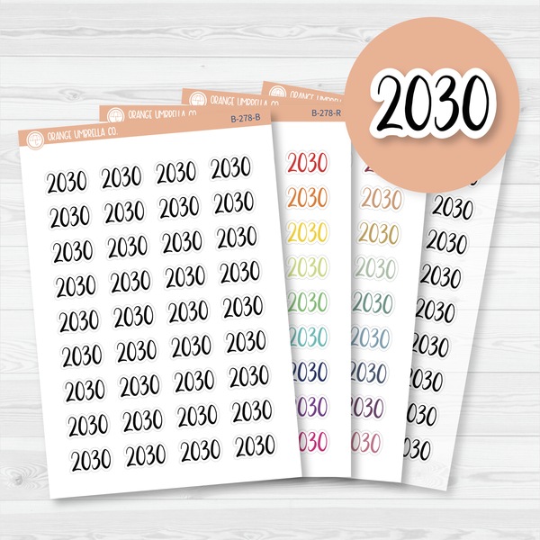 2030 Year Mini Script Planner Stickers | F2 | B-278