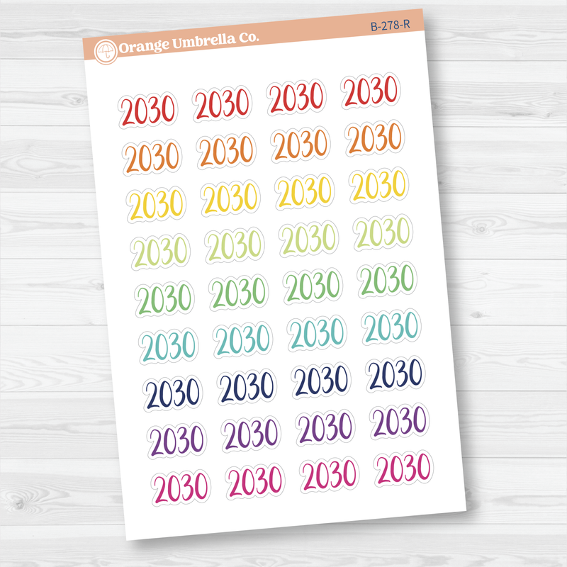 2030 Year Mini Script Planner Stickers | F2 | B-278