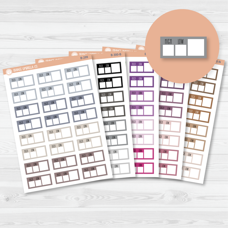 Hobonichi Cousin Weather Tracker Planner Stickers | B-299-B-300